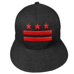 Flag of Washington D.C. Snapback Hat Black OS Adjustable Embroidered DC One